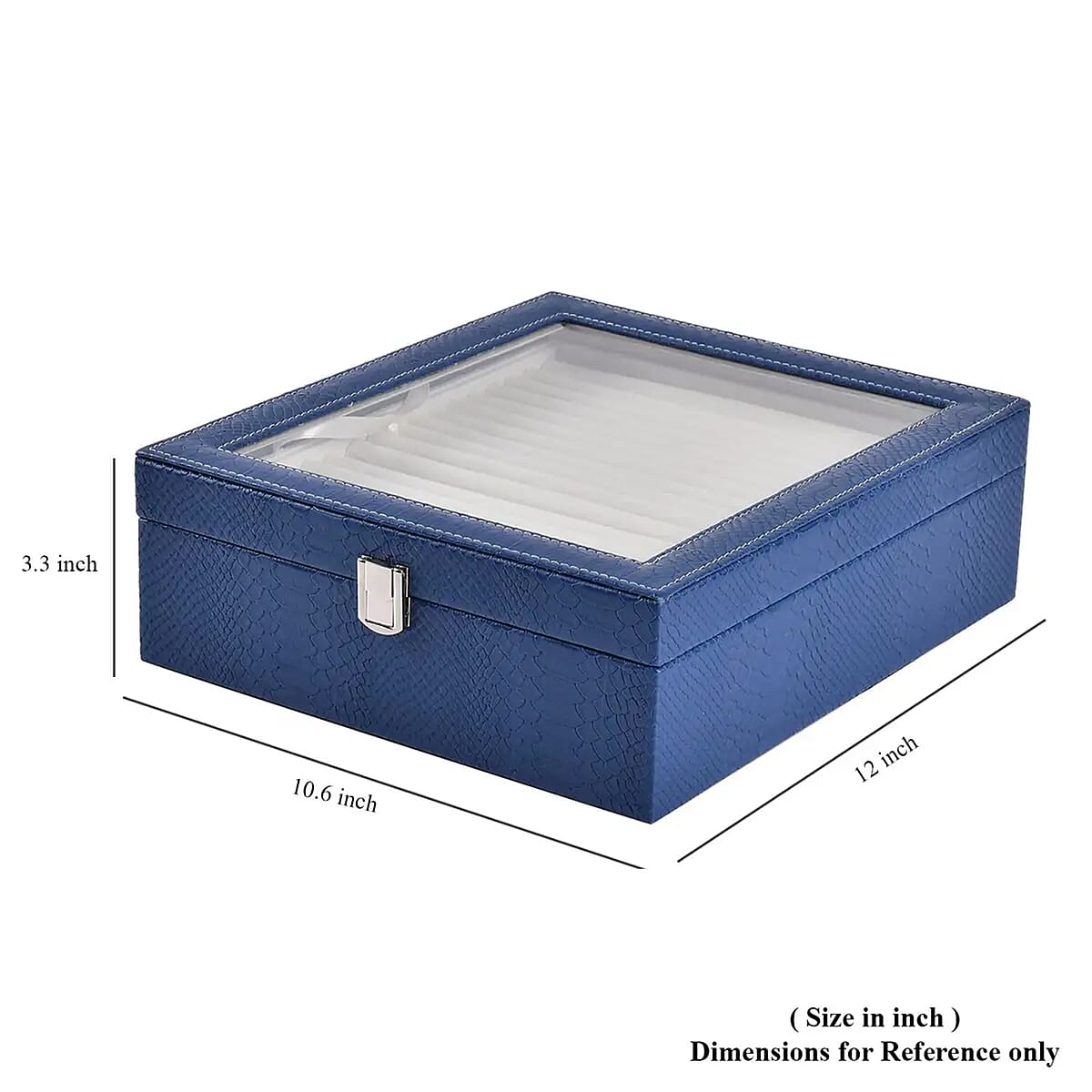 Blue Faux Leather New Design Dragon Skin 2 Layer Ring Box image number 4