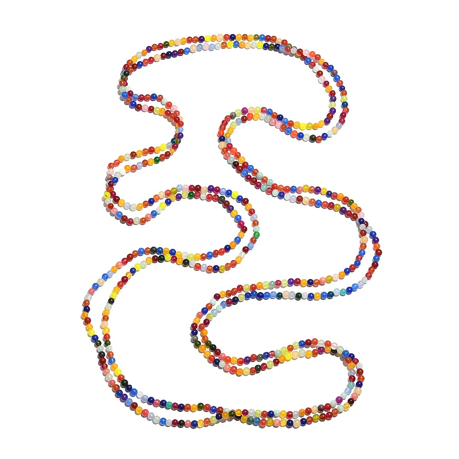 Multi Gemstone 350.00 ctw Beaded Endless Necklace 100 Inches
