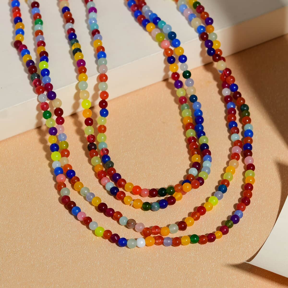 Multi Gemstone Beaded Endless Necklace 100 Inches 350.00 ctw image number 1