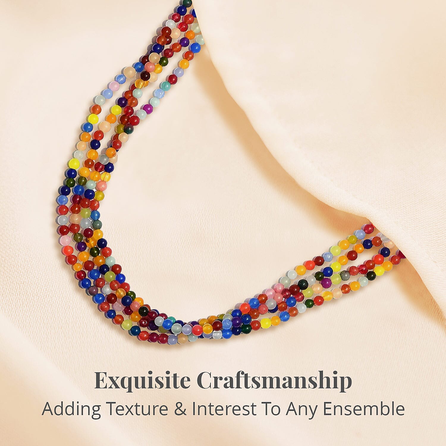 Multi Gemstone 350.00 ctw Beaded Endless Necklace 100 Inches