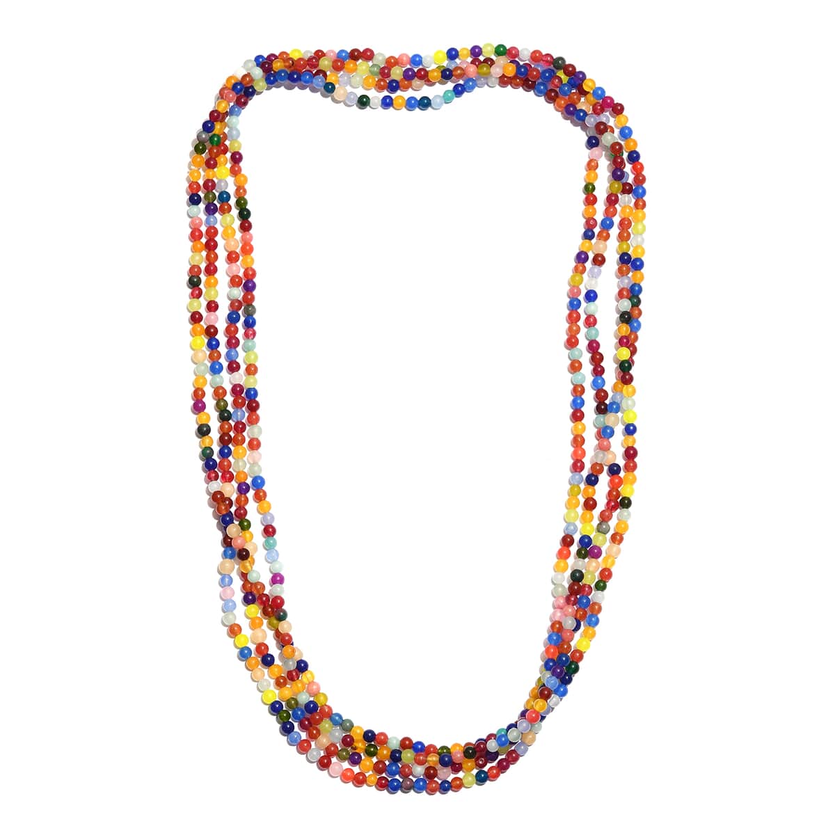 Multi Gemstone Beaded Endless Necklace 100 Inches 350.00 ctw image number 4