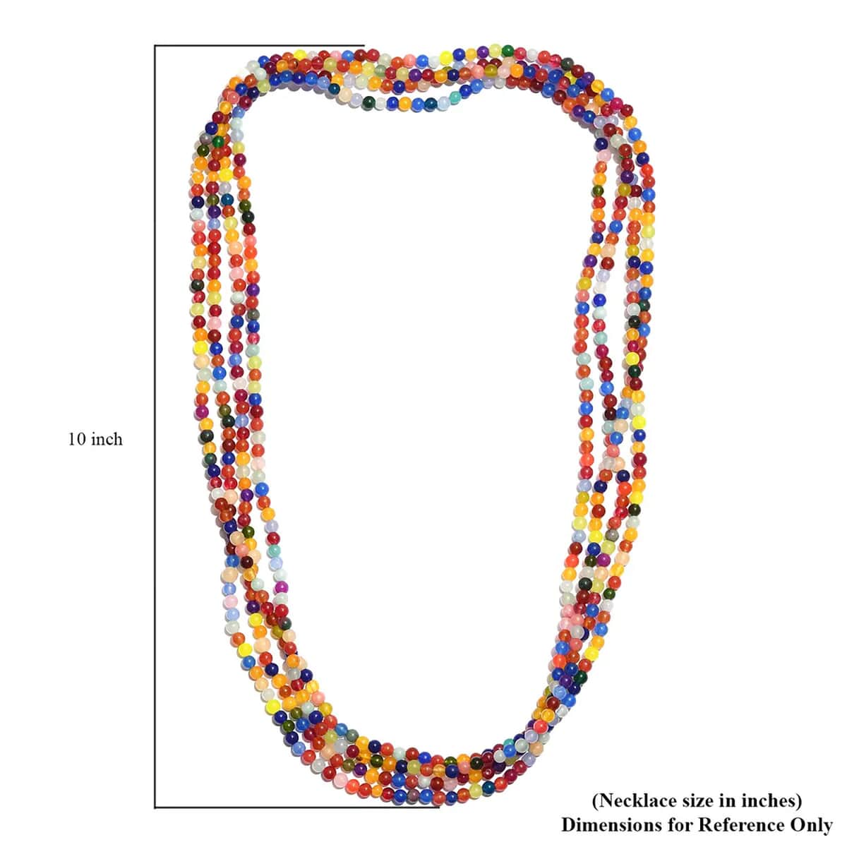 Multi Gemstone 350.00 ctw Beaded Endless Necklace 100 Inches image number 6