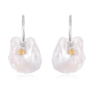 Buy Freshwater Pearl and Multi Sapphire Earrings in Sterling Silver 3.00  ctw at ShopLC.