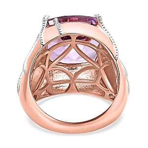 Rose De France Amethyst 7.03 ctw Ring in Vermeil RG Over Sterling Silver (Size 9)