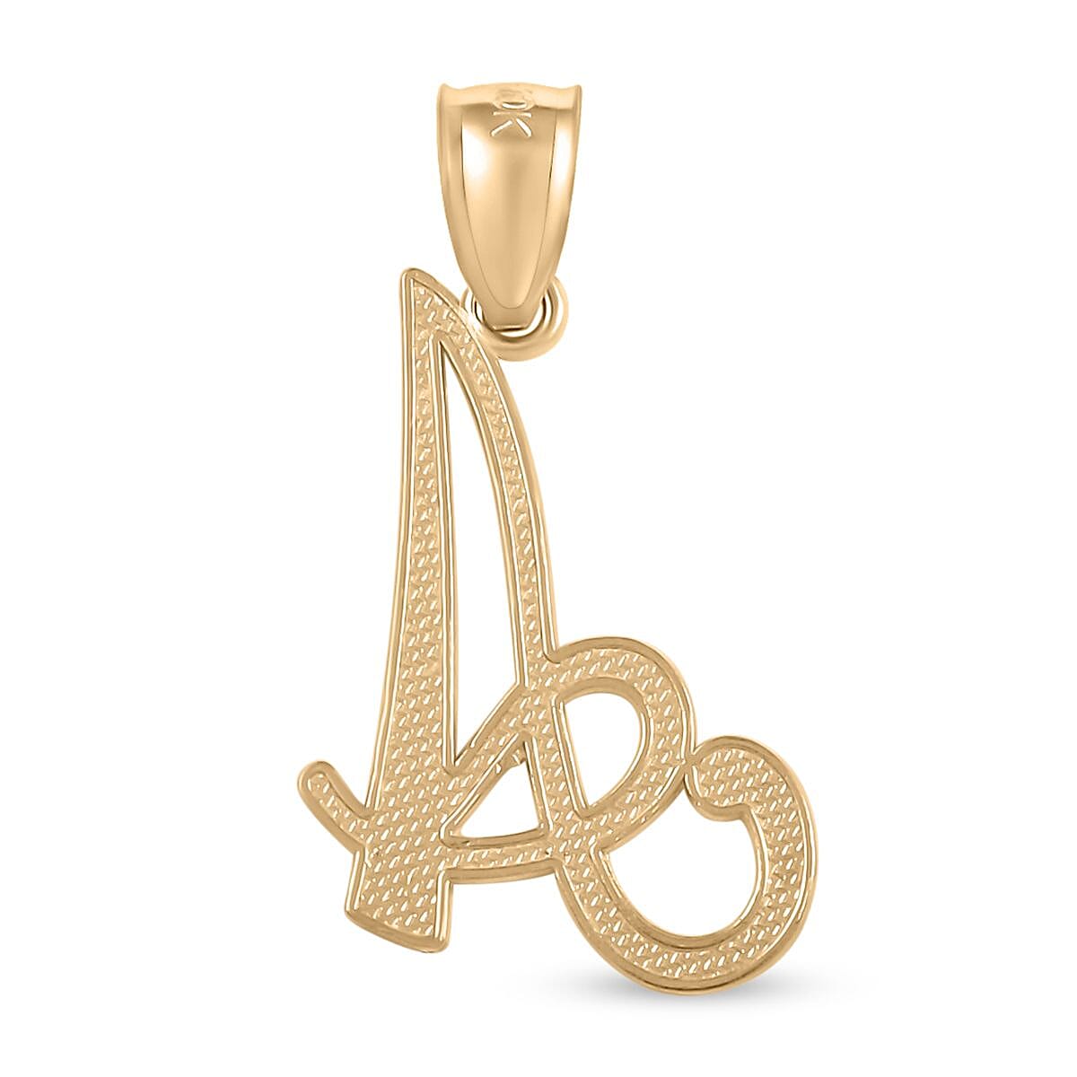 10K Yellow Gold Initial A Pendant