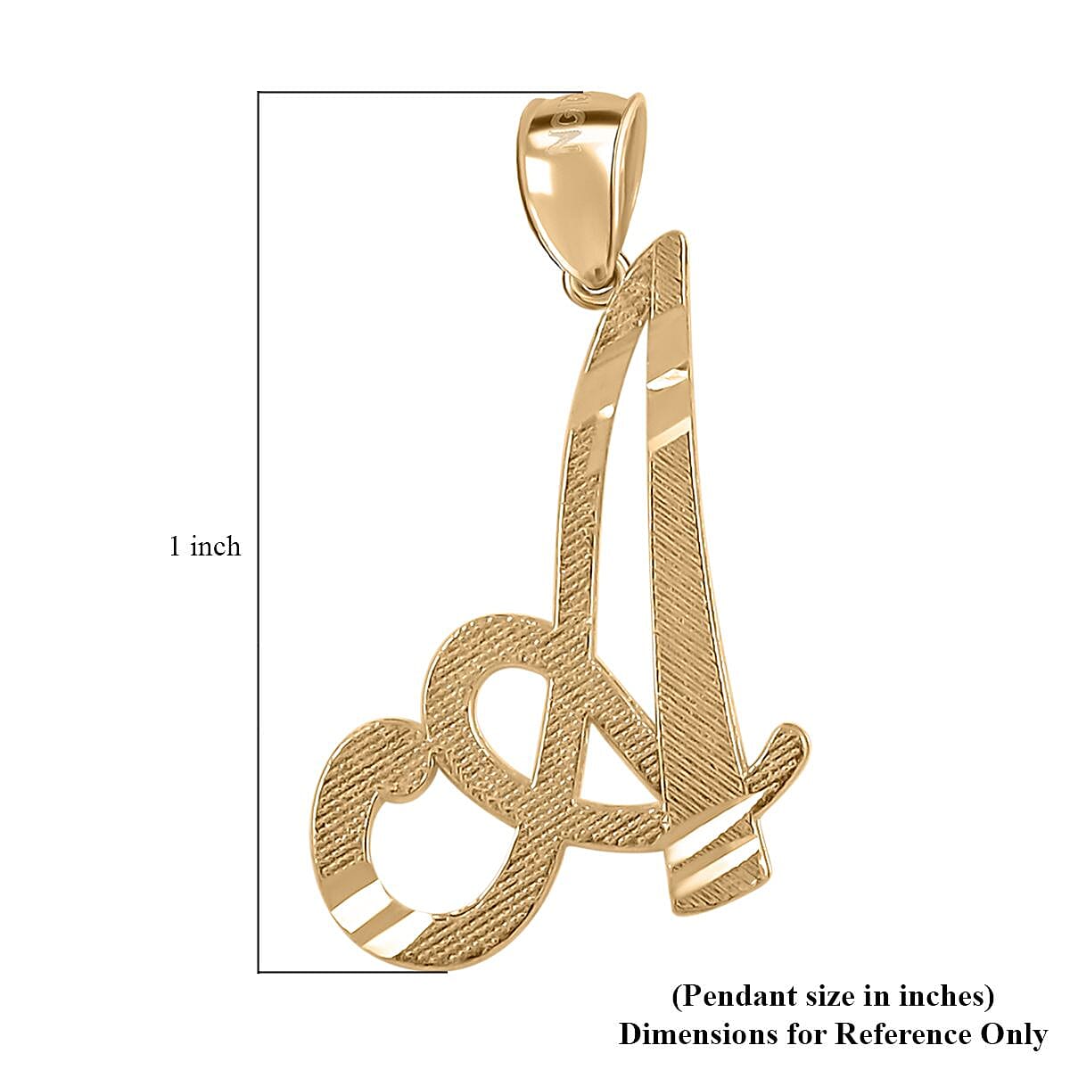 10K Yellow Gold Initial A Pendant