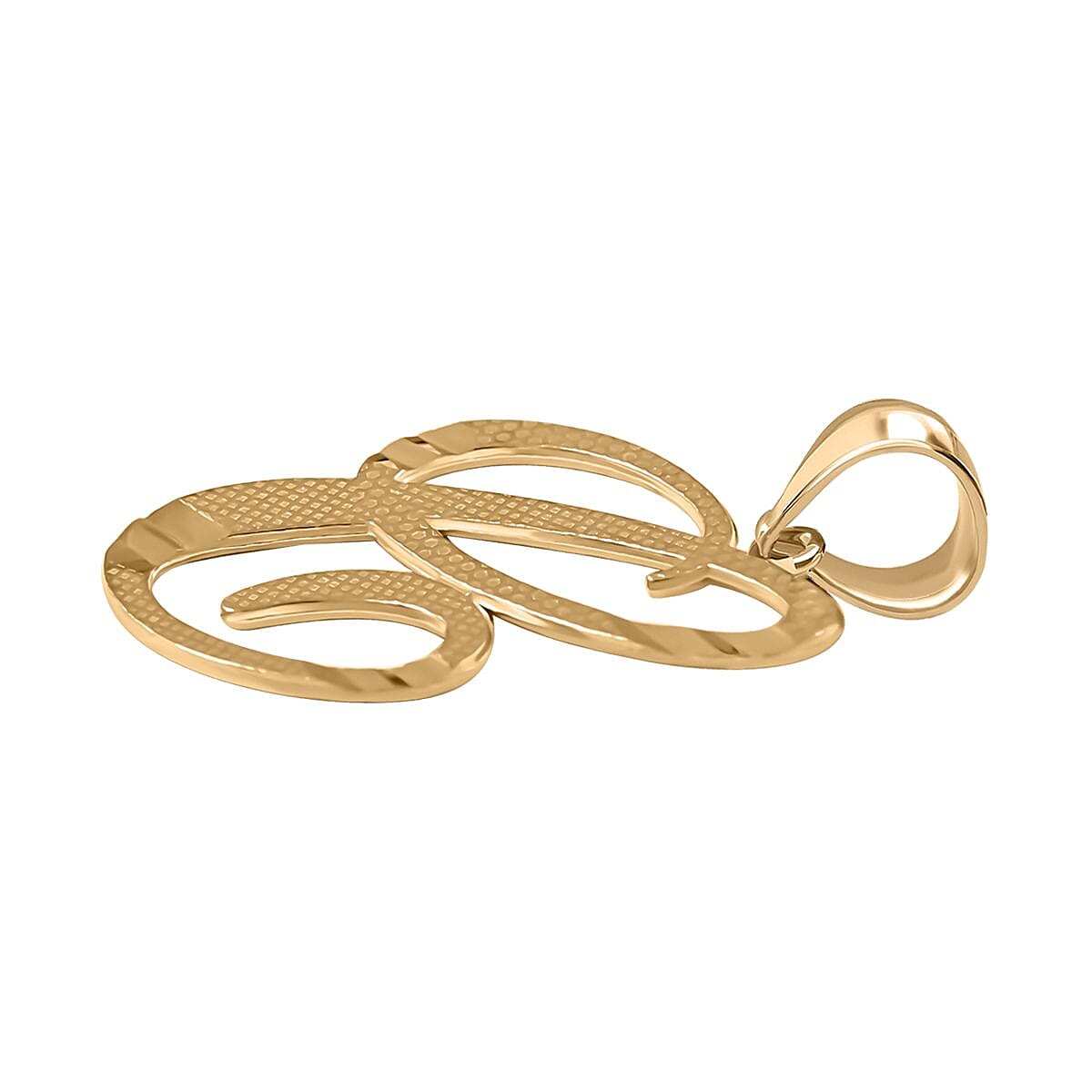 10K Yellow Gold Initial C Pendant image number 3