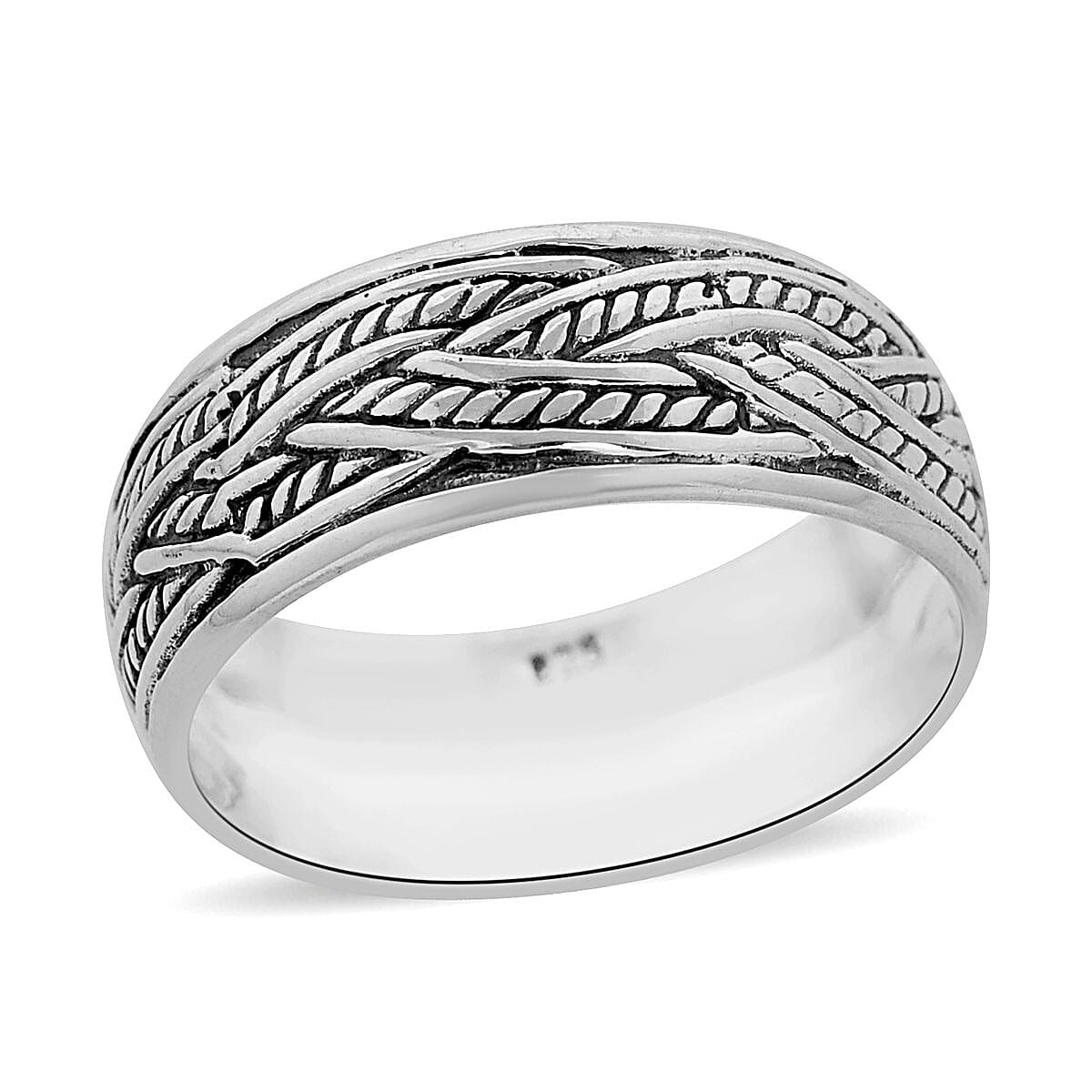 Bali Legacy Sterling Silver Braided Ring (Size 7.0) 3.60 Grams image number 0