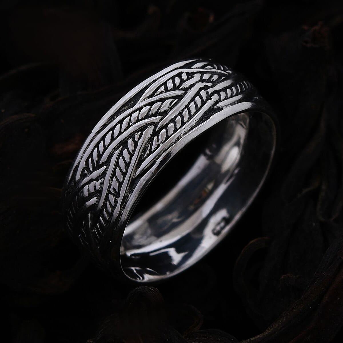 Bali Legacy Sterling Silver Braided Ring (Size 7.0) 3.60 Grams image number 1
