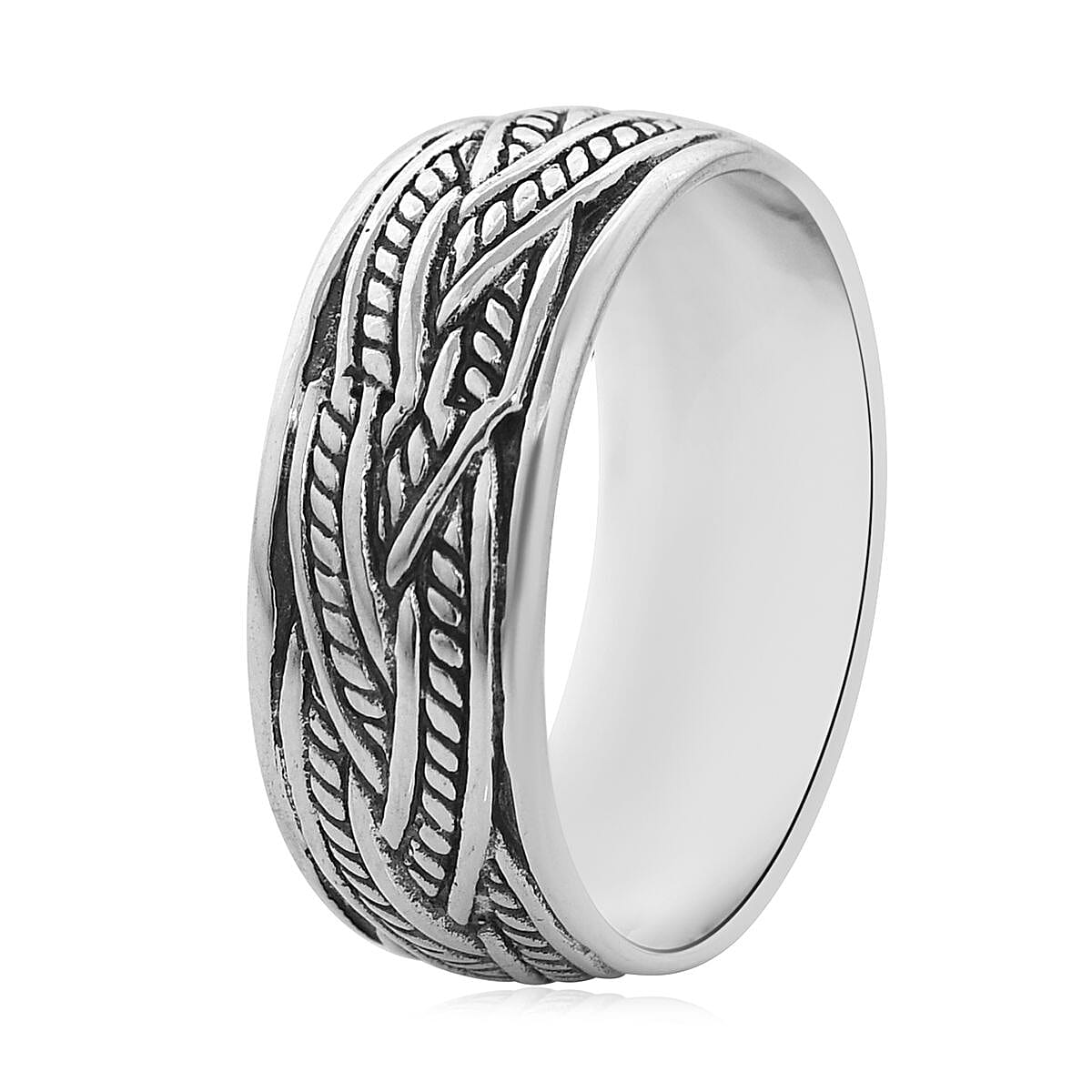 Bali Legacy Sterling Silver Braided Ring (Size 7.0) 3.60 Grams image number 3