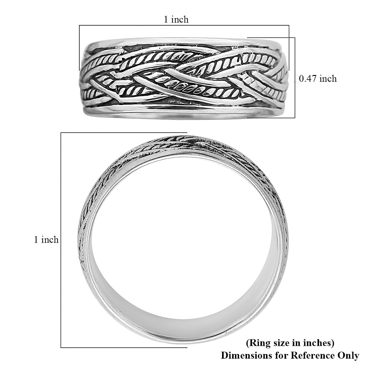 Bali Legacy Sterling Silver Braided Ring (Size 7.0) 3.60 Grams image number 5