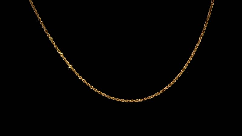 22K Yellow Gold 1.70mm Rope Chain 22 Inches 3.35 Grams