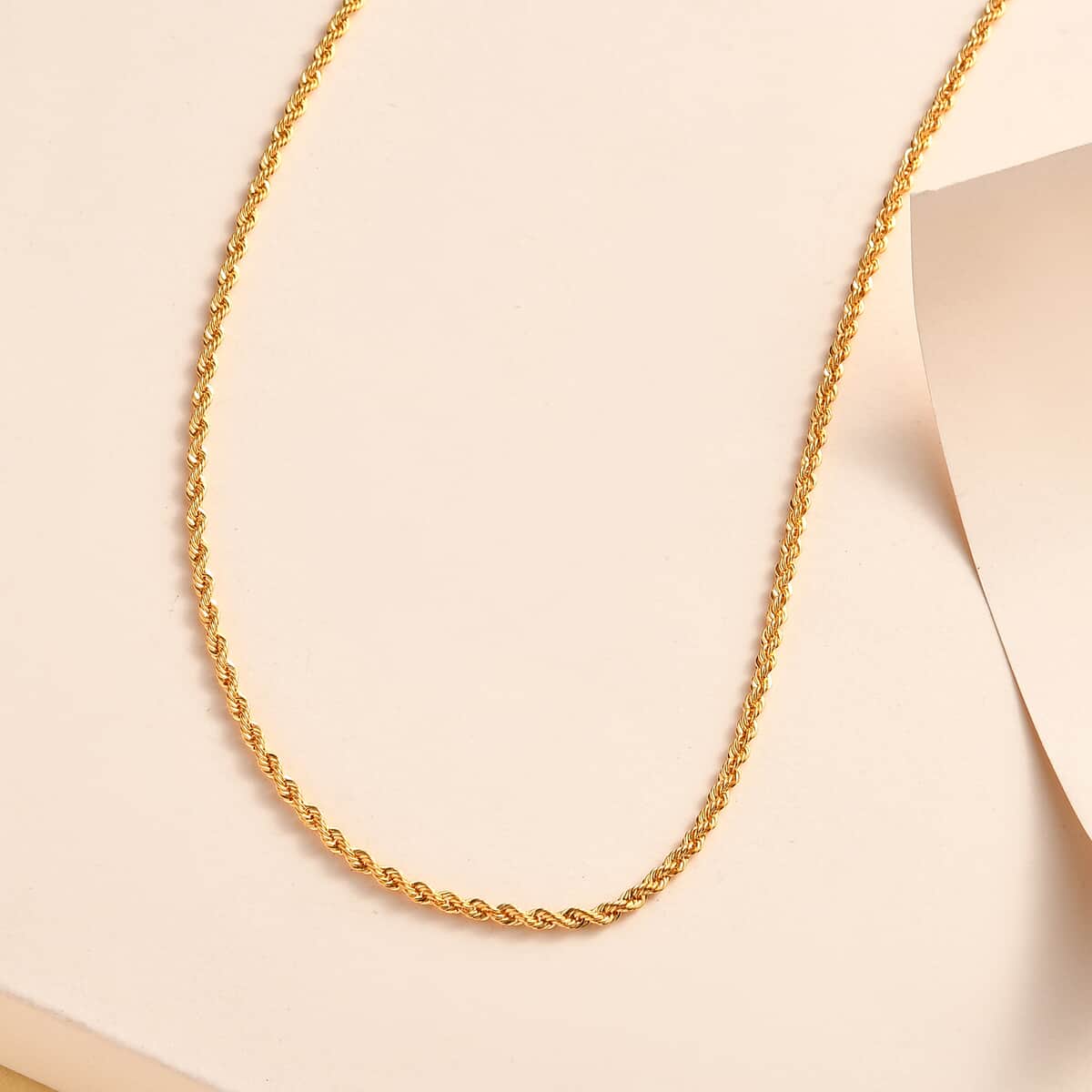 22K Yellow Gold 1.70mm Rope Chain 22 Inches 3.35 Grams image number 1