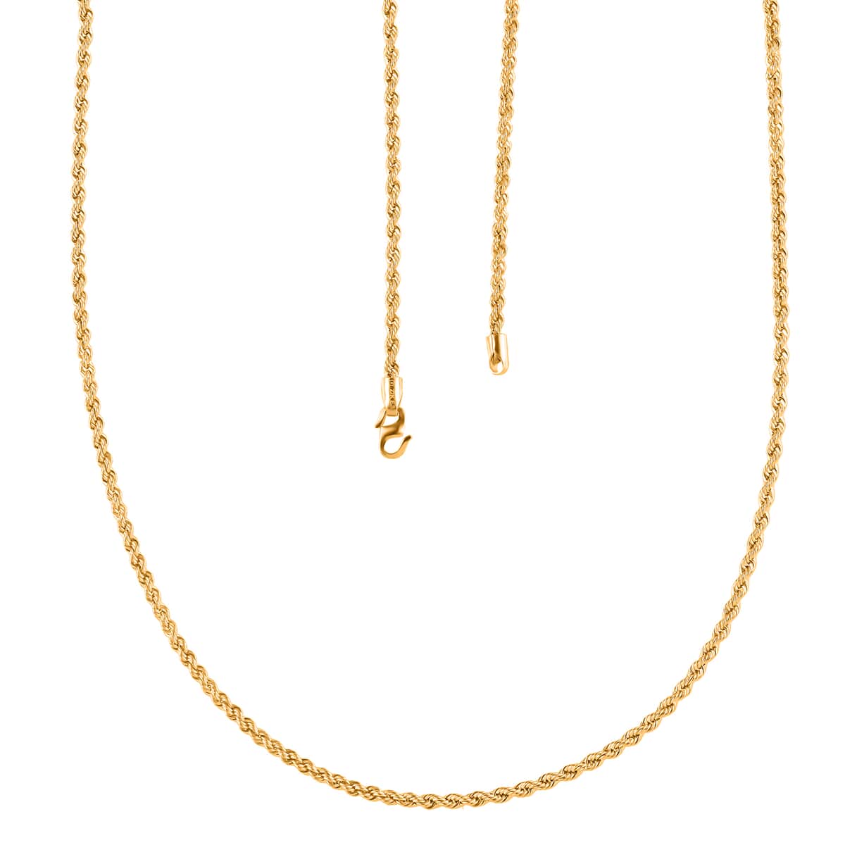 22K Yellow Gold 1.70mm Rope Chain 22 Inches 3.35 Grams image number 3