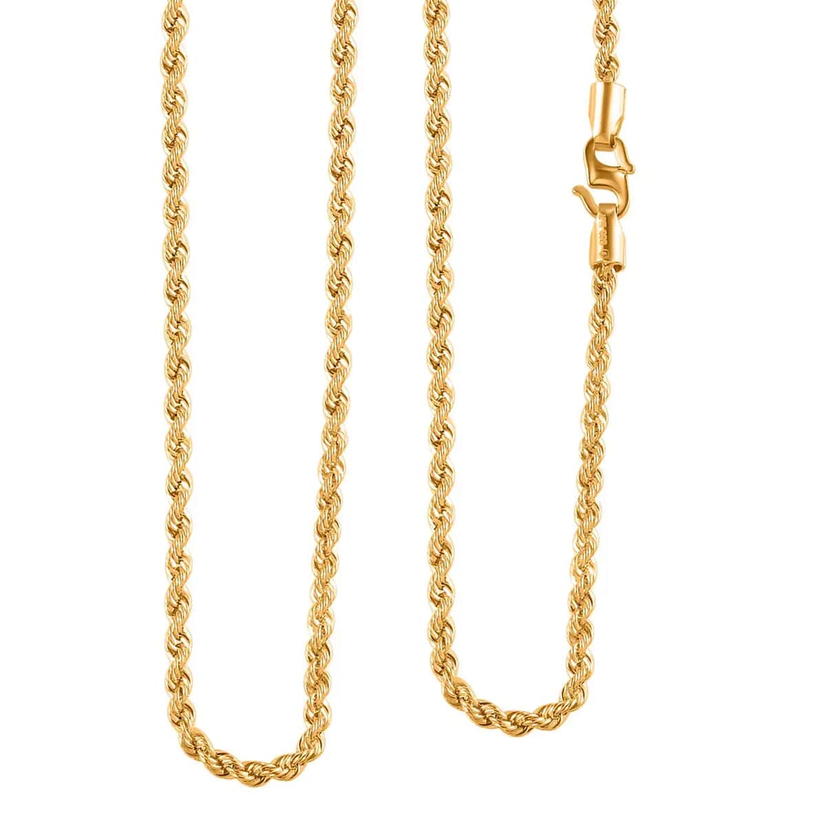 20K Yellow Gold Rope Chain Necklace, 20 K Yellow Gold Necklace, Rope Necklace, 22 Inch Chain Necklace, Gold Jewelry 3 Grams image number 0