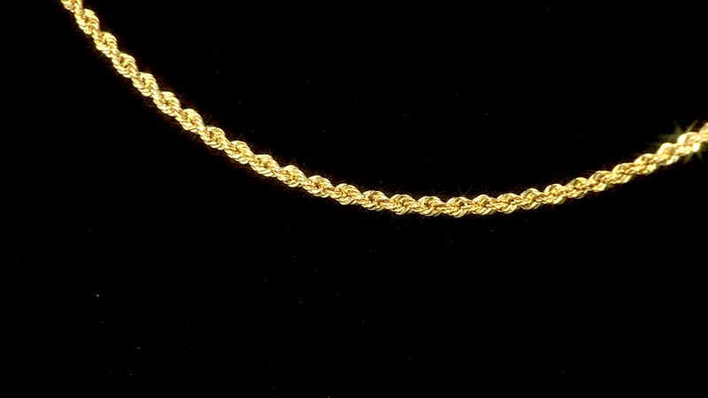 20K Yellow Gold Rope Chain Necklace, 20 K Yellow Gold Necklace, Rope Necklace, 22 Inch Chain Necklace, Gold Jewelry 3 Grams