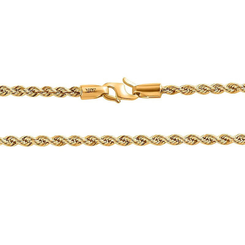 20K Yellow Gold Rope Chain Necklace, 20 K Yellow Gold Necklace, Rope Necklace, 22 Inch Chain Necklace, Gold Jewelry 3 Grams