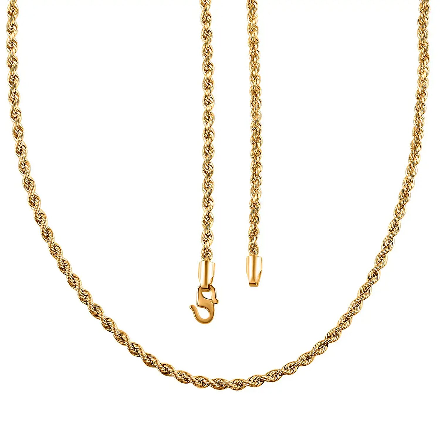 20K Yellow Gold Rope Chain Necklace, 20 K Yellow Gold Necklace, Rope Necklace, 22 Inch Chain Necklace, Gold Jewelry 3 Grams