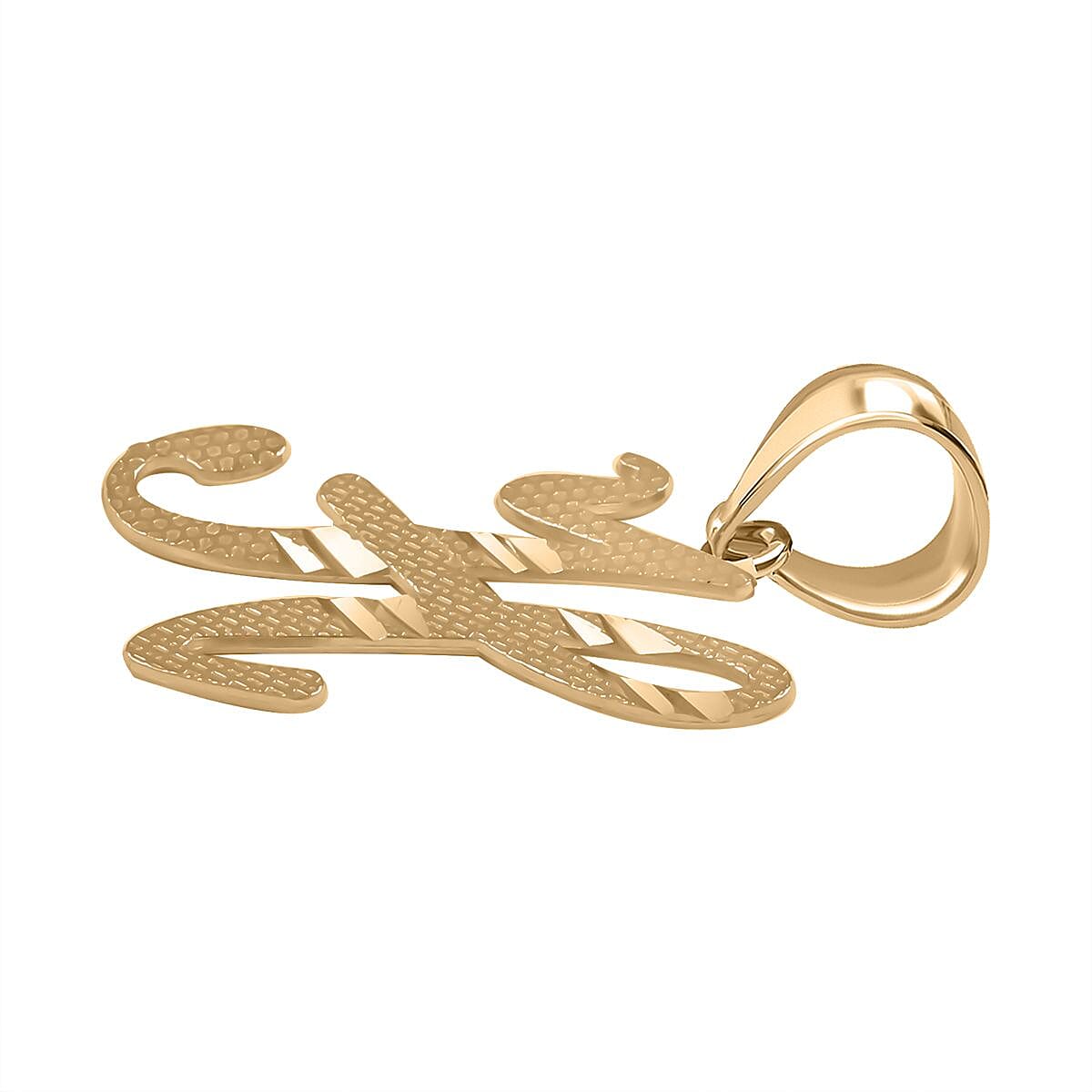10K Yellow Gold Initial H Pendant image number 3