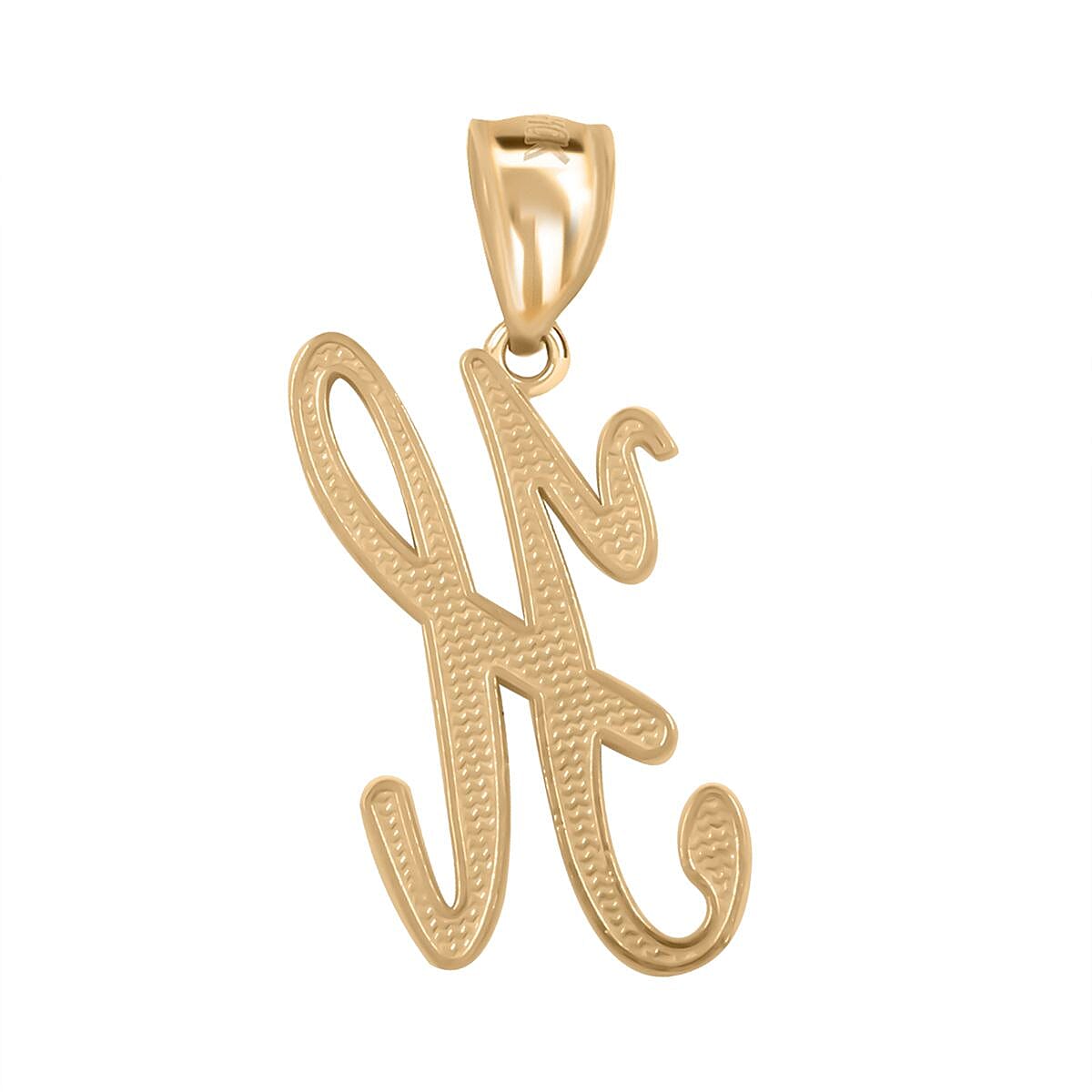 10K Yellow Gold Initial H Pendant image number 4