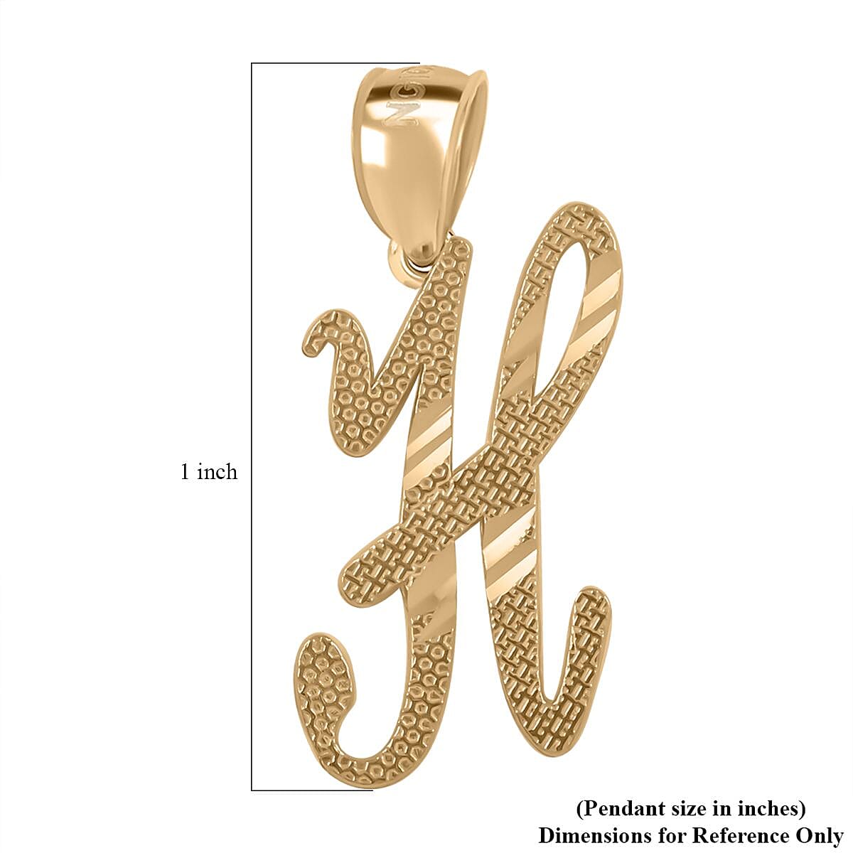 10K Yellow Gold Initial H Pendant image number 5