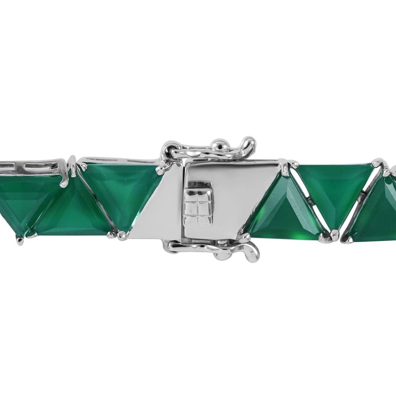 Verde Onyx Bracelet in Platinum Over Sterling Silver (6.50 In) 28.00 ctw
