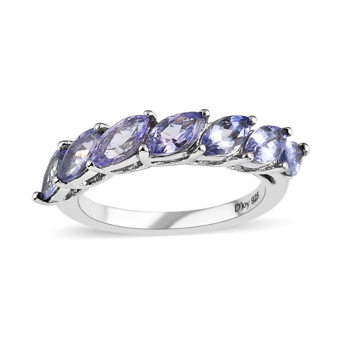 Tanzanite Half Eternity Band Ring in Platinum Over Sterling Silver (Size 10.0) 1.75 ctw image number 0