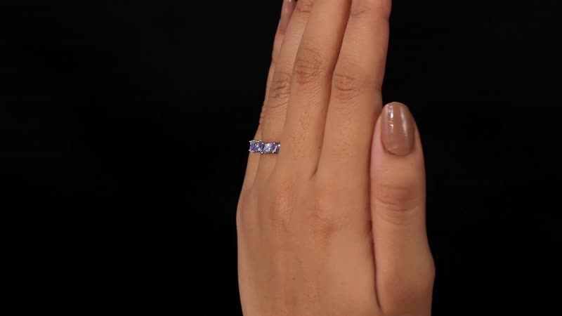 Tanzanite Half Eternity Band Ring in Platinum Over Sterling Silver (Size 10.0) 1.75 ctw