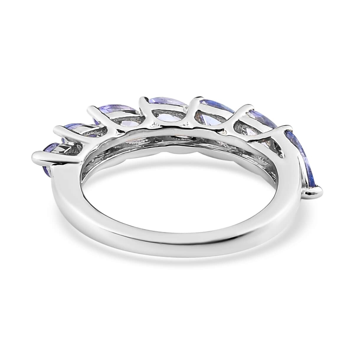 Tanzanite Half Eternity Band Ring in Platinum Over Sterling Silver (Size 10.0) 1.75 ctw image number 4