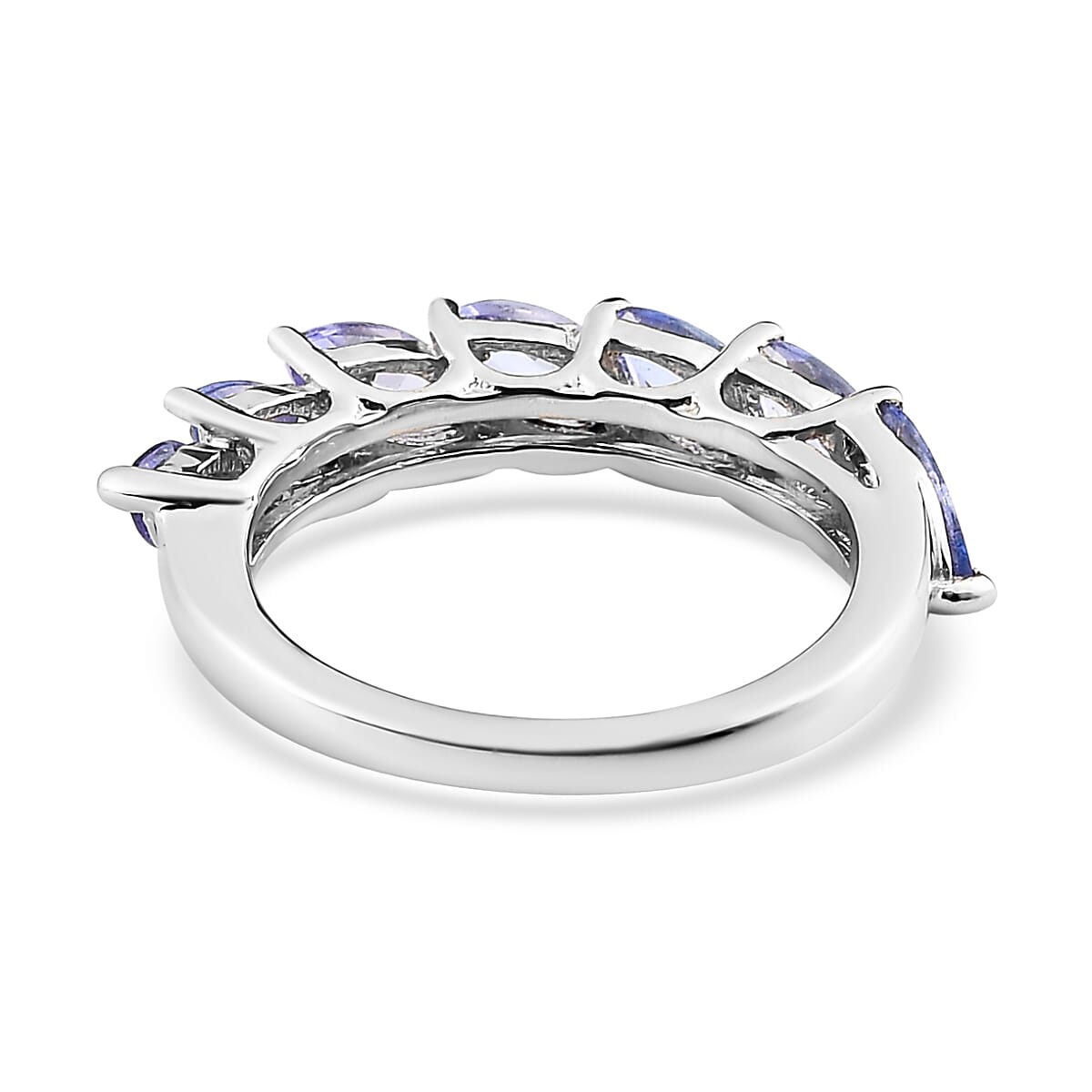 Tanzanite 7 Stone Ring in Platinum Over Sterling Silver (Size 8.0) 1.75 ctw image number 4
