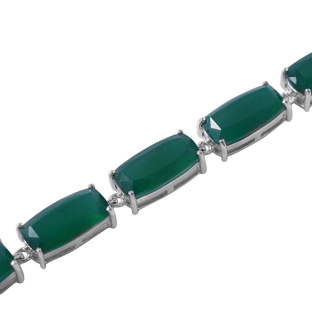 Verde Onyx Bracelet in Platinum Over Sterling Silver (6.50 In) 33.50 ctw image number 1