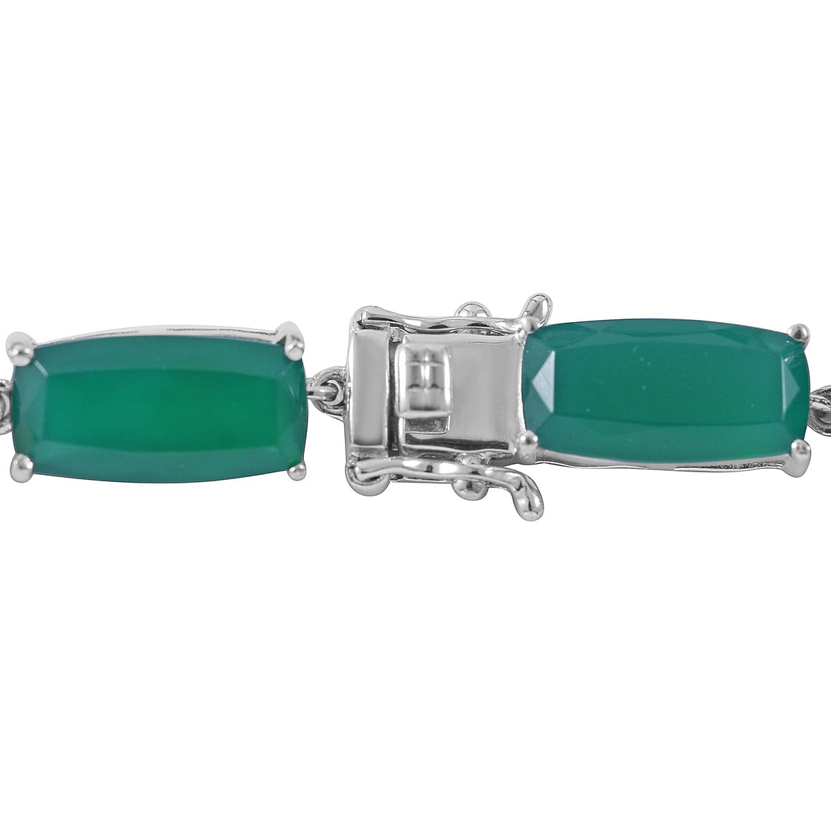Verde Onyx Bracelet in Platinum Over Sterling Silver (6.50 In) 33.50 ctw image number 2