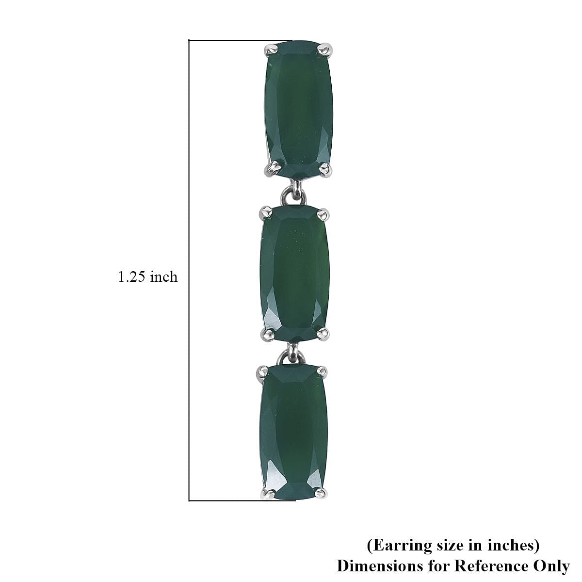 Verde Onyx Earrings in Platinum Over Sterling Silver 12.60 ctw image number 3