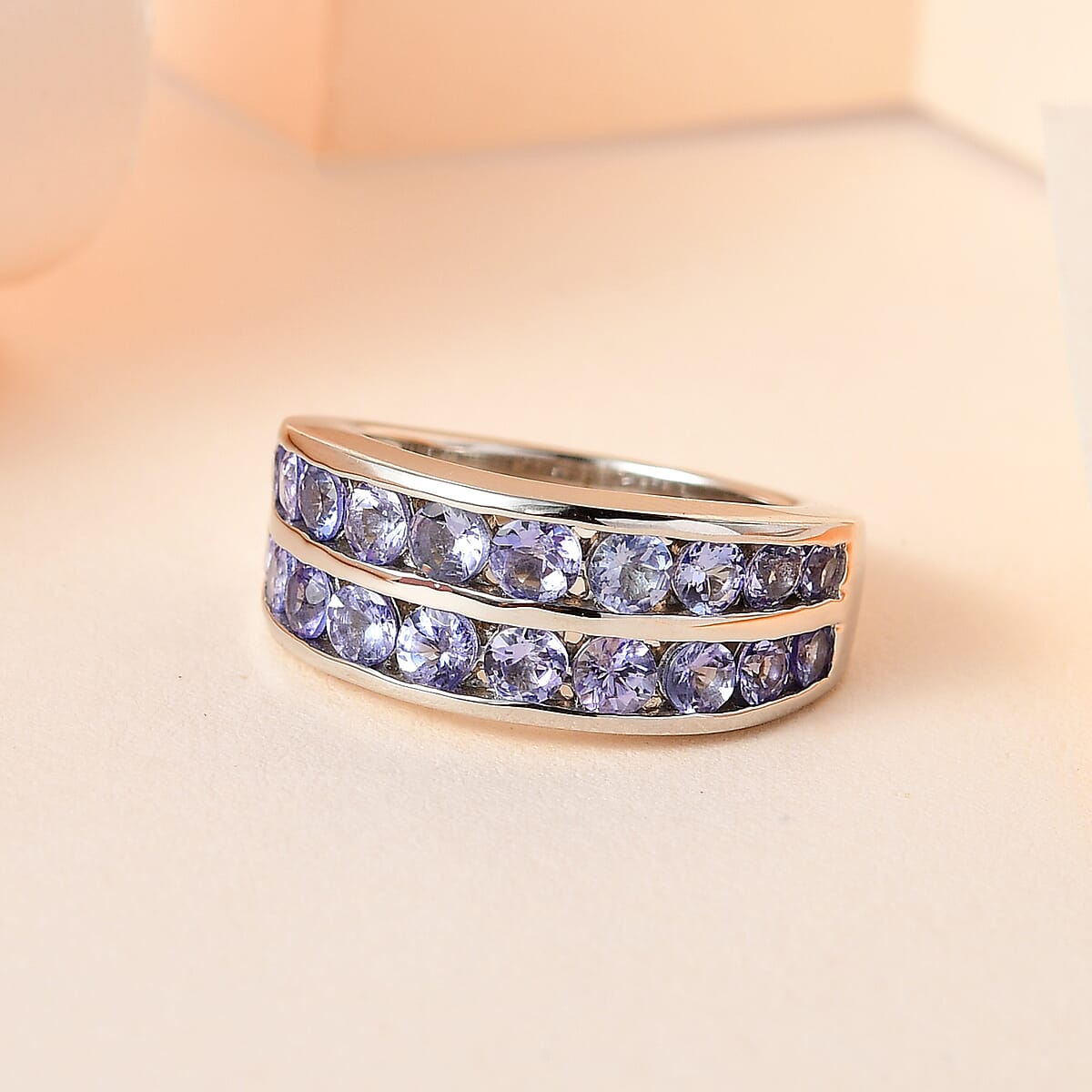 Tanzanite Band Ring in Platinum Over Sterling Silver 1.90 ctw image number 1
