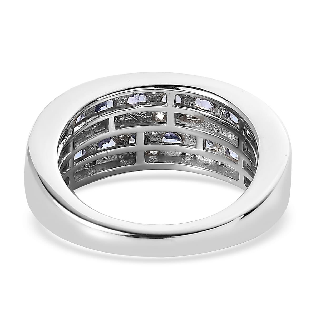 Tanzanite Band Ring in Platinum Over Sterling Silver 1.90 ctw image number 4