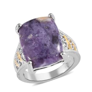 Karis Purple Opal (D) Solitaire Ring in 18K YG Plated and Platinum Bond 9.25 ctw