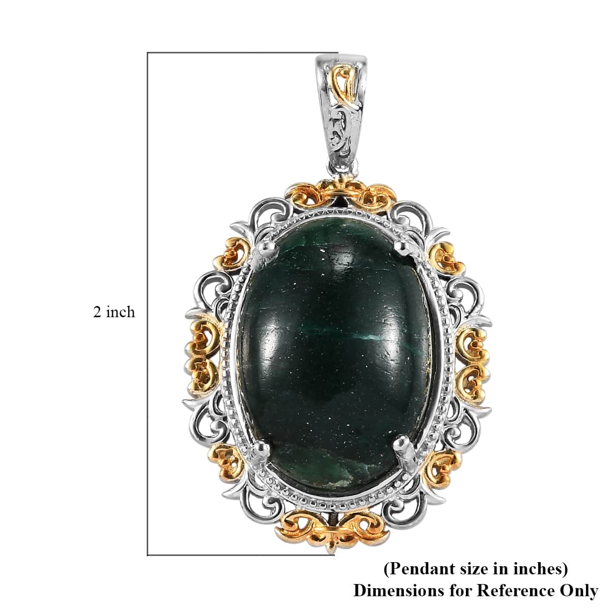 Karis Green Aventurine Solitaire Pendant in 18K YG Plated and Platinum Bond 20.00 ctw image number 5