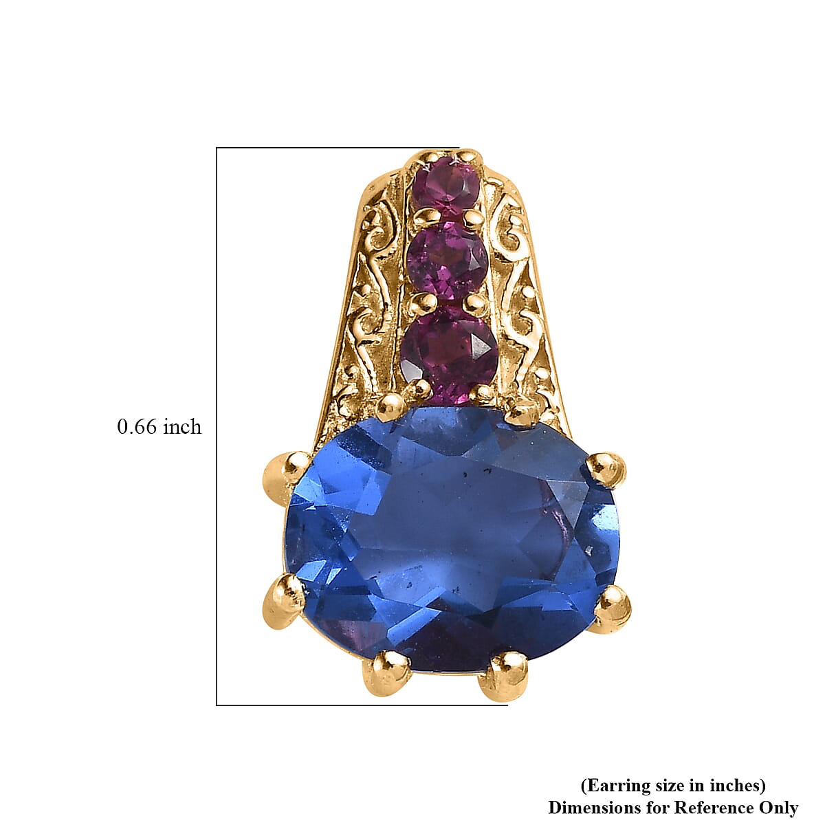 Color Change Fluorite and Orissa Rhodolite Garnet Earrings in Vermeil Yellow Gold Over Sterling Silver 8.40 ctw
