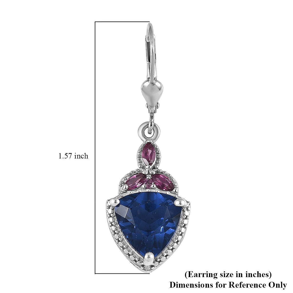 Color Change Fluorite (IR) and Orissa Rhodolite Garnet Lever Back Earrings in Platinum Over Sterling Silver 8.25 ctw