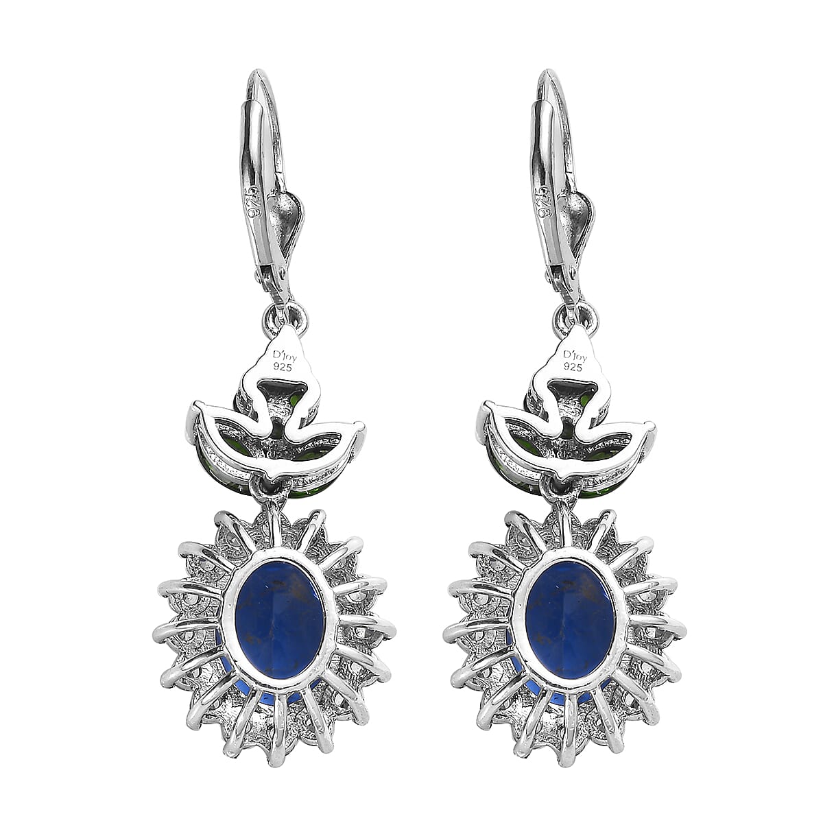 Color Change Fluorite and Multi Gemstone Sunburst Earrings in Platinum Over Sterling Silver 12.15 ctw