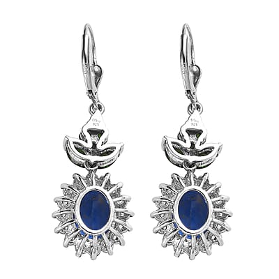 Color Change Fluorite and Multi Gemstone Sunburst Earrings in Platinum Over Sterling Silver 12.15 ctw