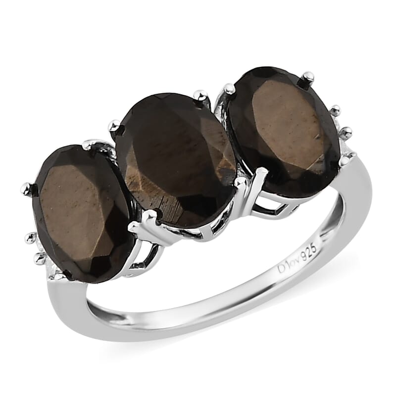 Elite Shungite and Moissanite Ring in Platinum Over Sterling Silver (Size 10.0) 1.90 ctw