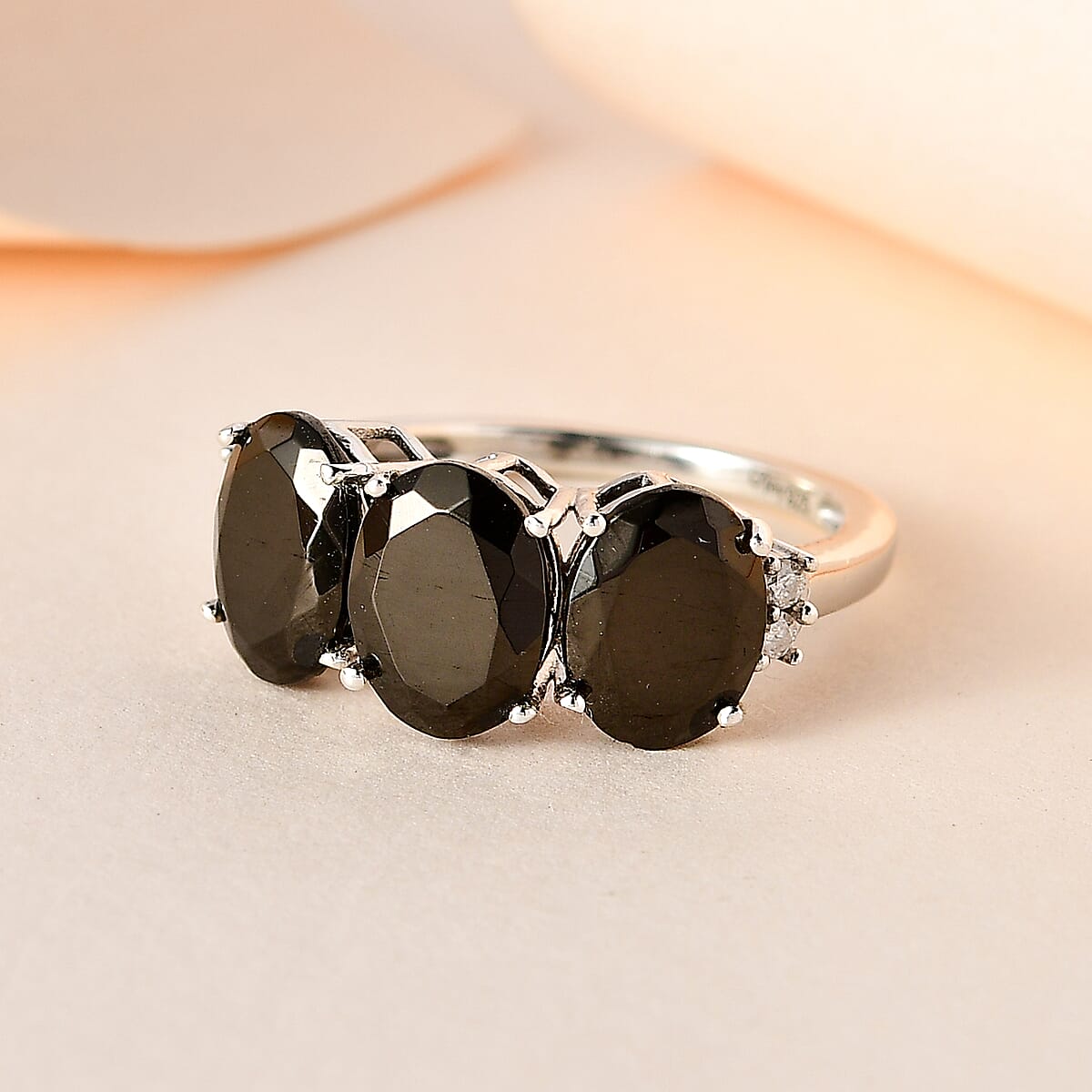 Elite Shungite and Moissanite Ring in Platinum Over Sterling Silver 1.90 ctw image number 1