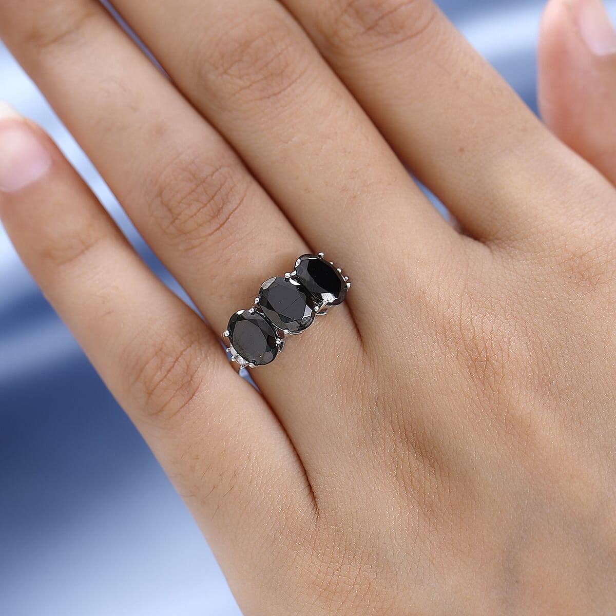 Elite Shungite and Moissanite Ring in Platinum Over Sterling Silver 1.90 ctw image number 2