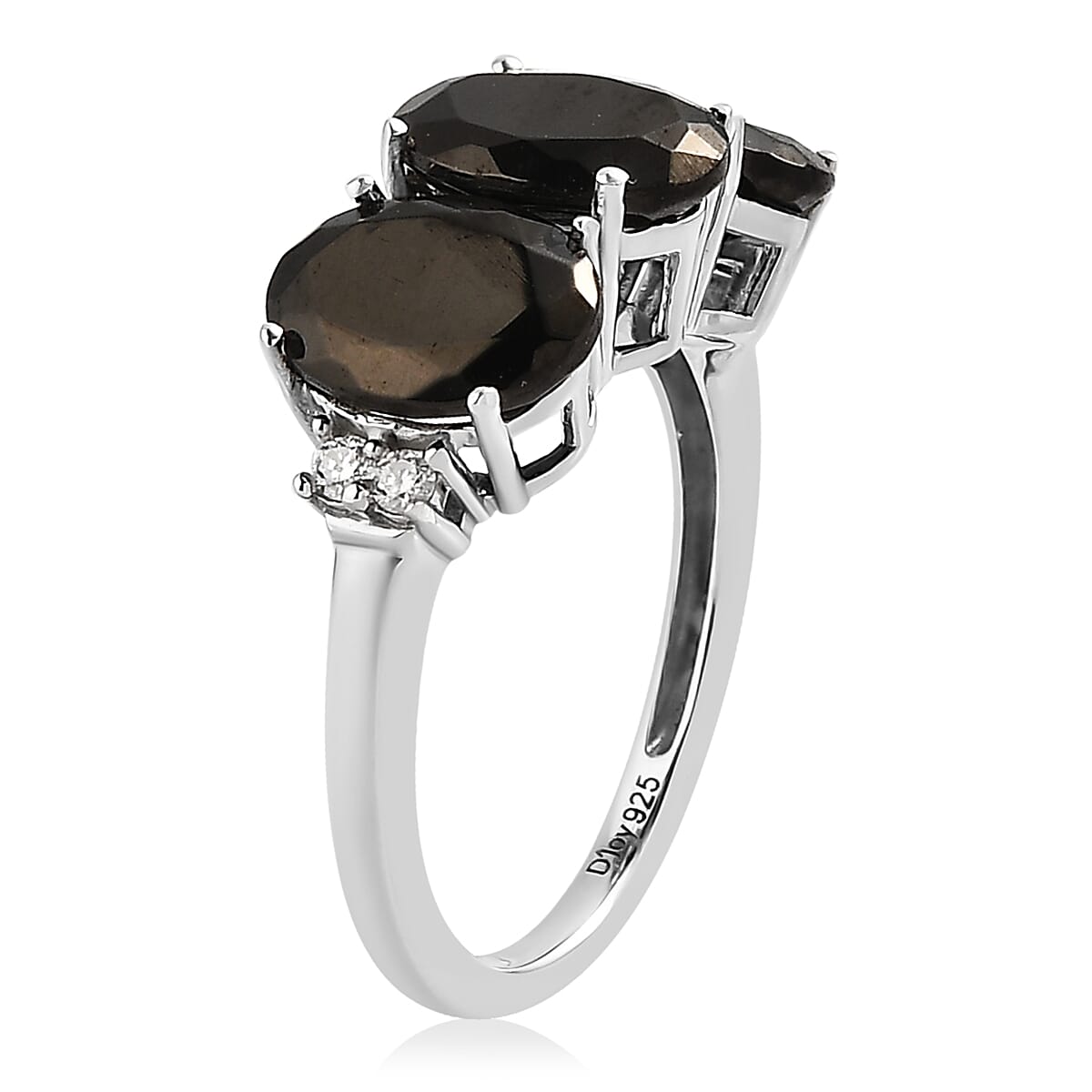 Elite Shungite and Moissanite Ring in Platinum Over Sterling Silver 1.90 ctw image number 3