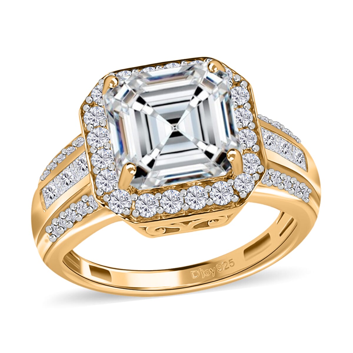 Moissanite Ring in Vermeil Yellow Gold Over Sterling Silver (Size 10.0) 4.85 ctw image number 0