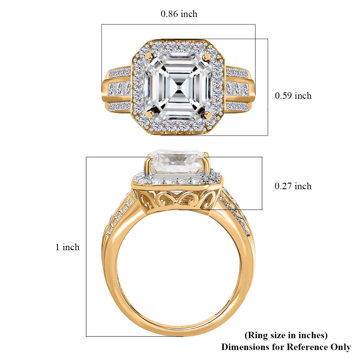 Moissanite Ring in Vermeil Yellow Gold Over Sterling Silver (Size 10.0) 4.85 ctw image number 5