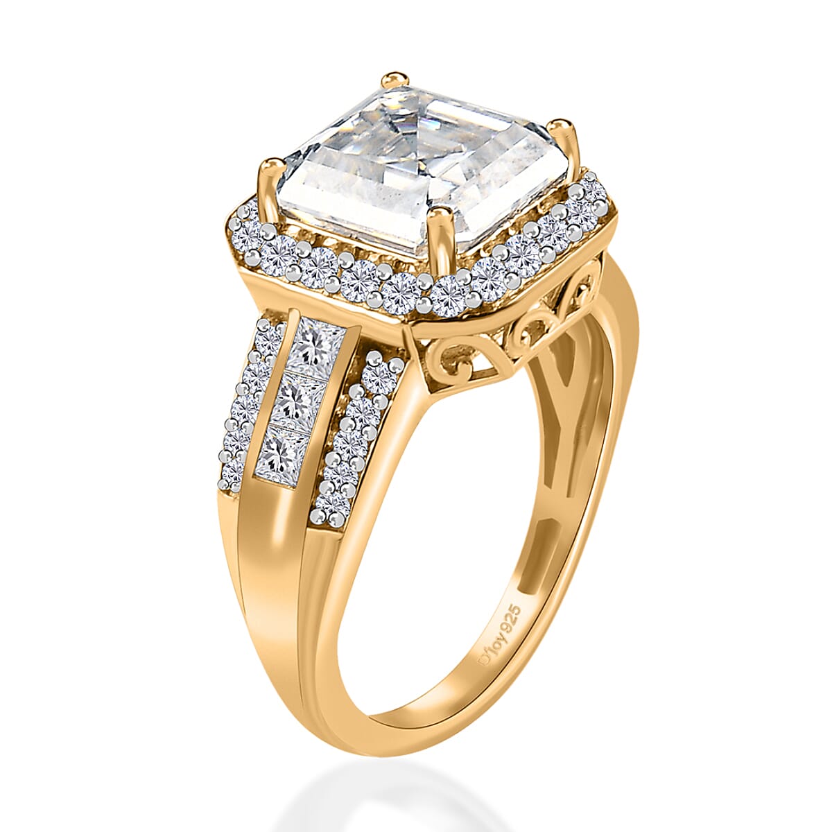 Moissanite Ring in Vermeil Yellow Gold Over Sterling Silver (Size 9.0) 4.85 ctw image number 3