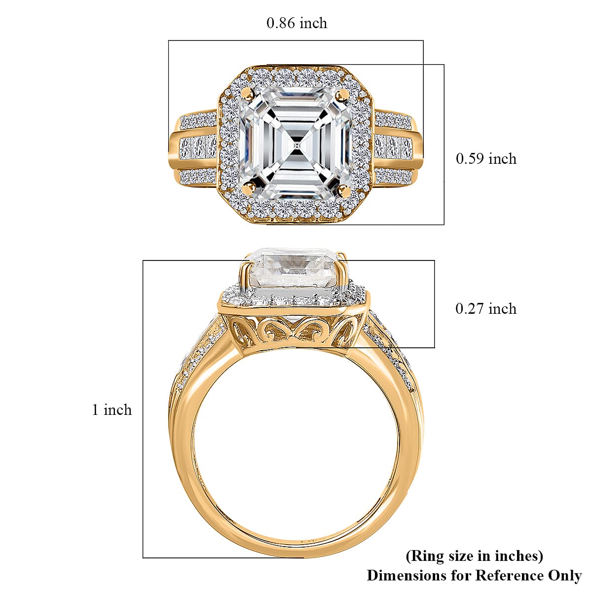 Moissanite Ring in Vermeil Yellow Gold Over Sterling Silver (Size 9.0) 4.85 ctw image number 5