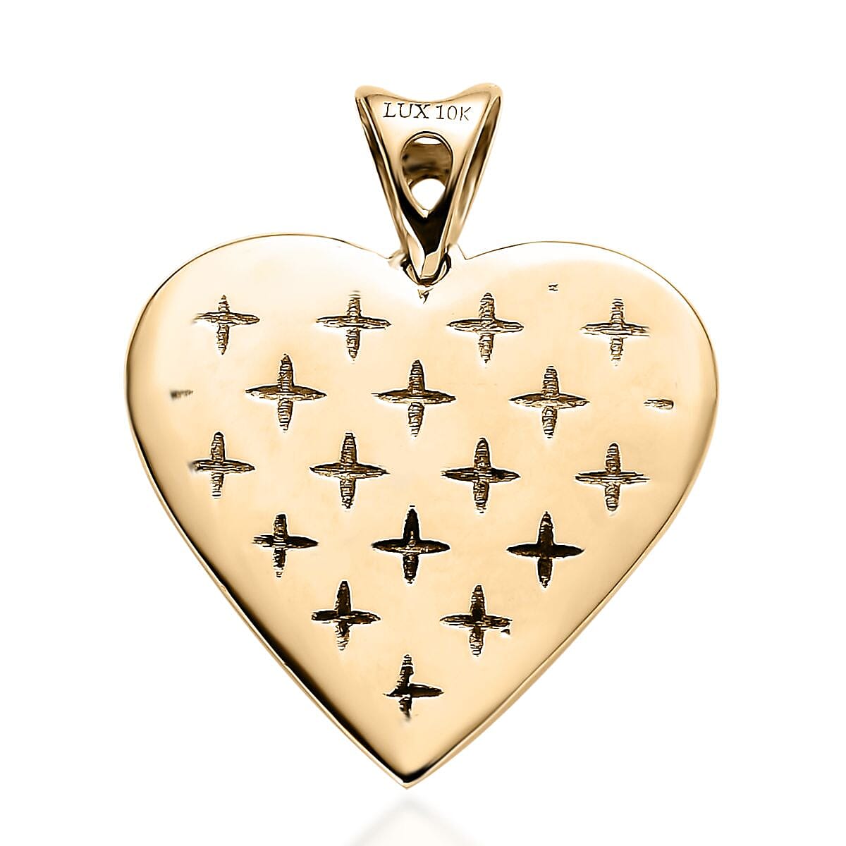 Luxoro 10K Yellow Gold Heart Pendant 1.65 Grams image number 4